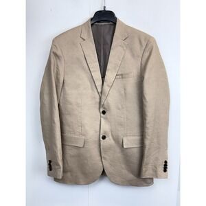 H&M Slim Fit 100% Natural Linen 2 Button Blazer Jacket Light Beige Mens Size 40R